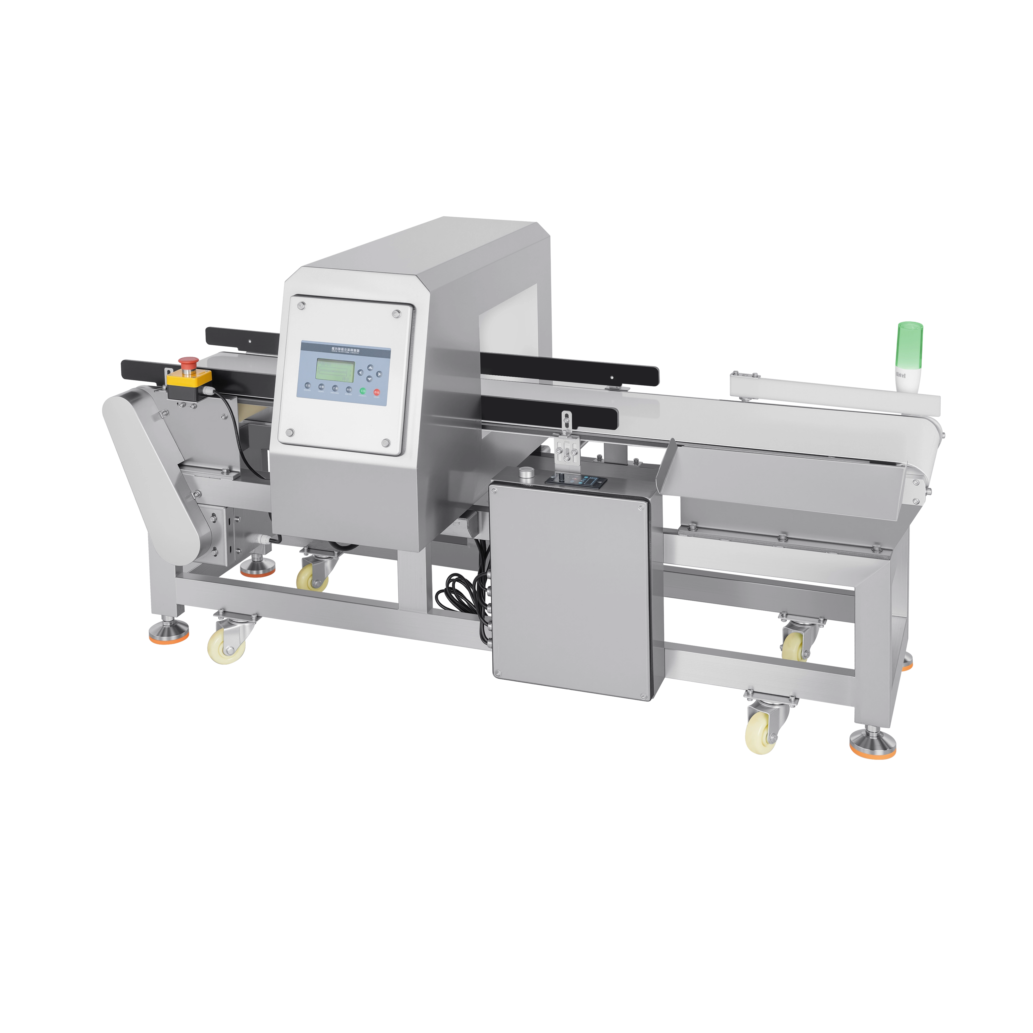 Détecteur de métaux avec rejet par levier poussoir pour petits emballages 