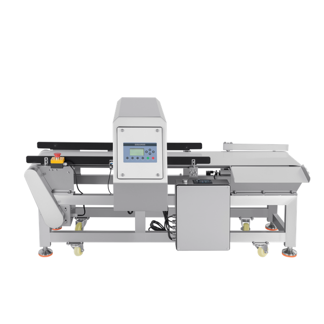 Détecteur de métaux avec rejet par levier poussoir pour petits emballages 