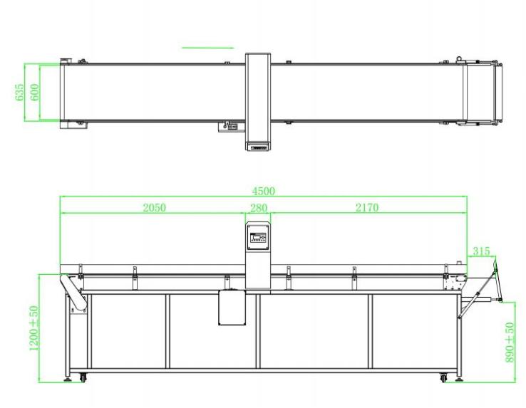 Diagramme du d&eacute;tecteur de m&eacute;taux extra-long