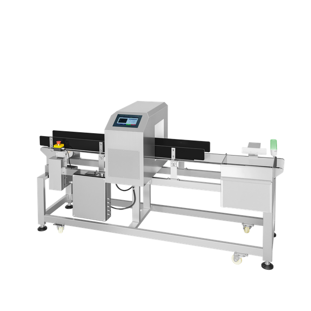 Détecteur de métaux avec rejet du poussoir pour produits de taille moyenne